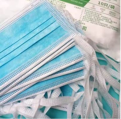 Mascarilla Quirrgica Máscaras de cara 3 pli Disponible No tejido corbata quirúrgica médica en la máscara