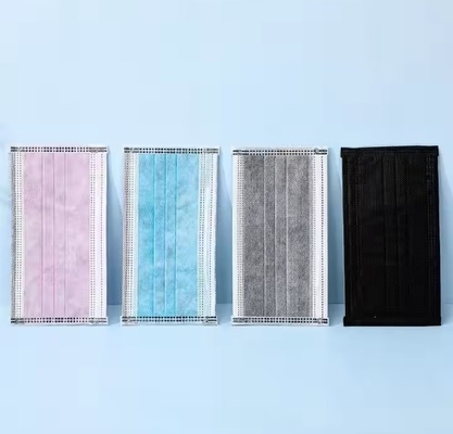 Disposable no tejido de laboratorio 4ply Filtro de carbón activo de carbón negro máscara facial con lazo de oreja